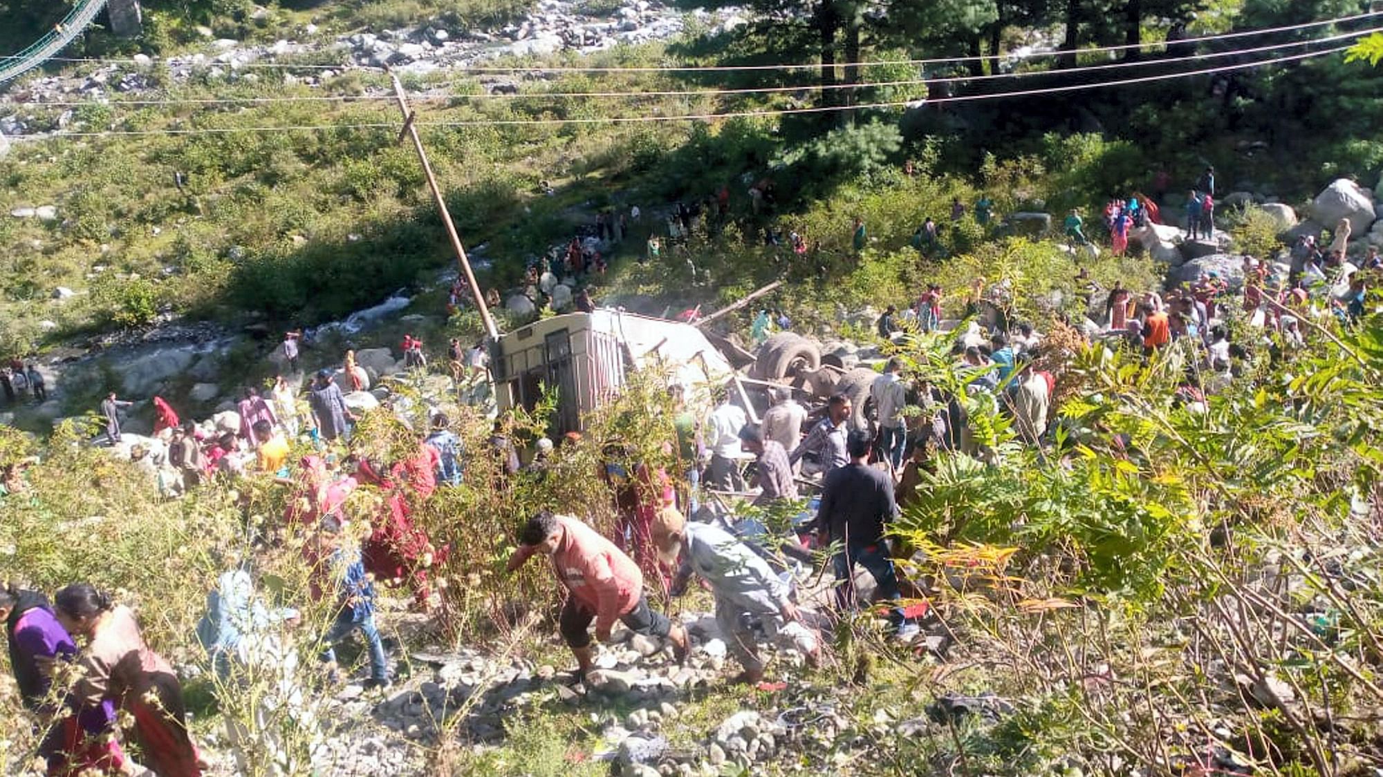 <div class="paragraphs"><p>Poonch: A rescue operation is being conducted after a passenger bus fell into a gorge near the Bareri Nallah in Poonch district on Wednesday, 14 September. Several people are feared dead.</p></div>