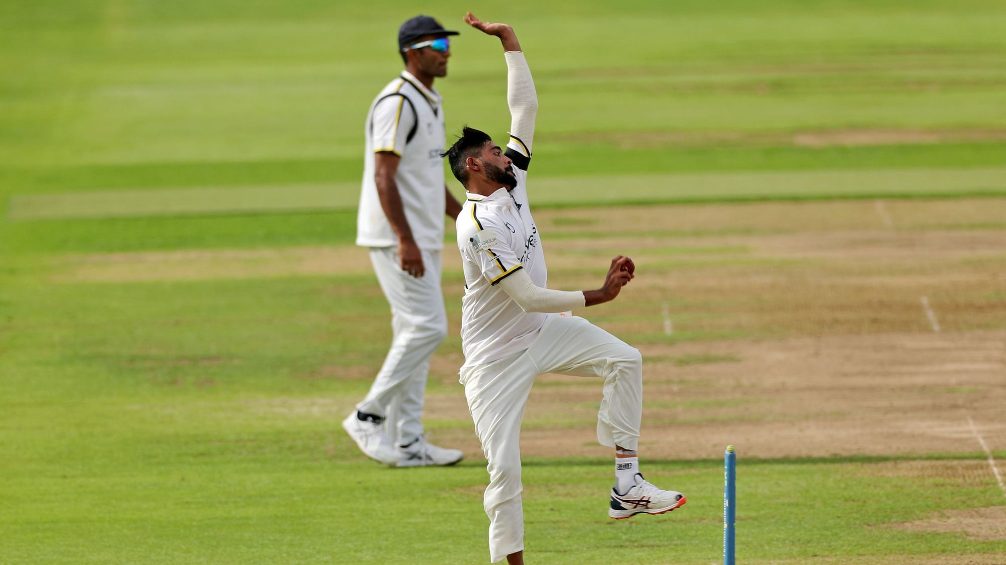 <div class="paragraphs"><p>Mohammad Siraj in action for his county side Warwickshire.&nbsp;</p></div>