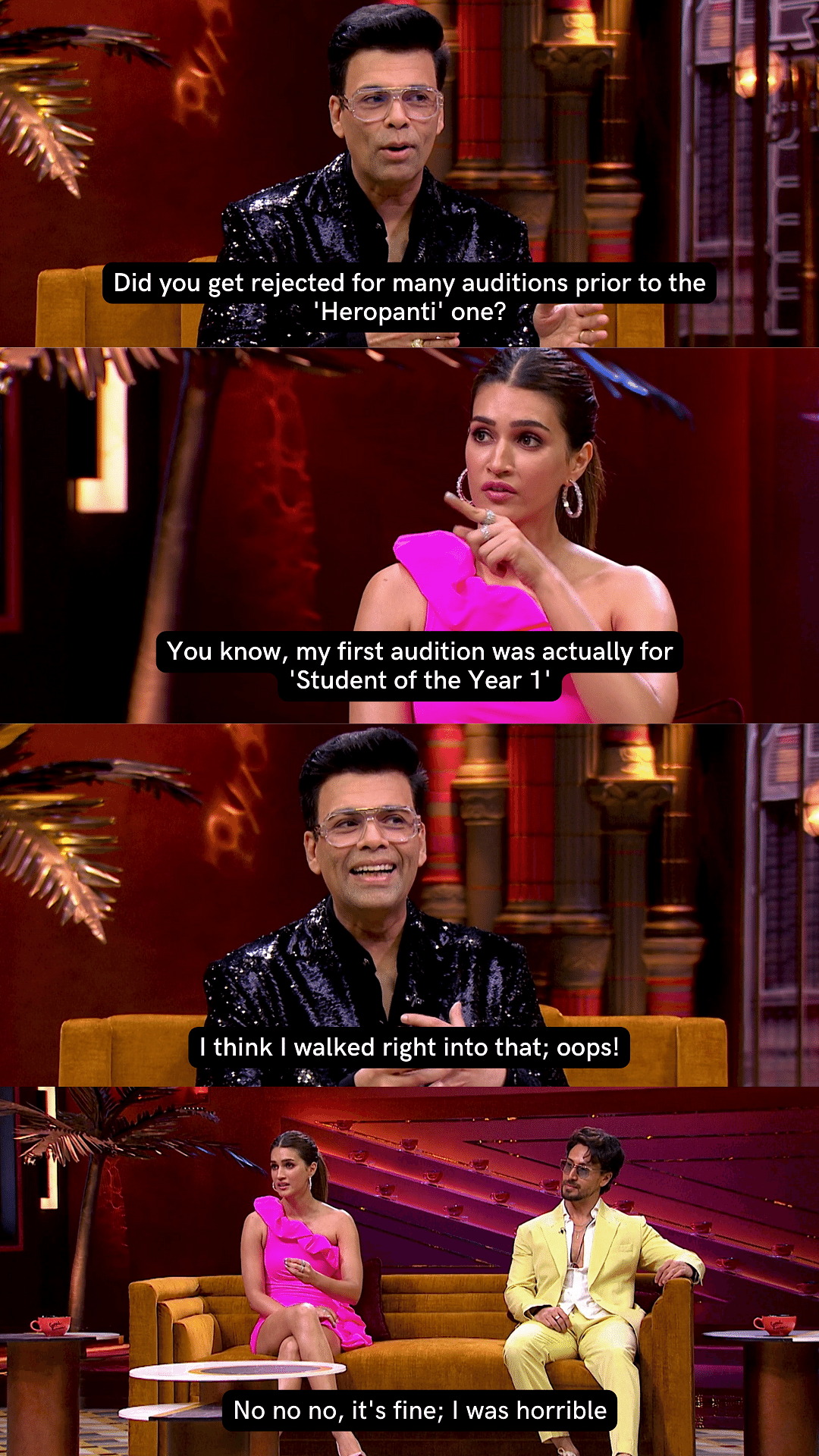 Karan Johar and Kriti Sanon's talking about Student of the Year and Lust Stories were intresting to say the least.
