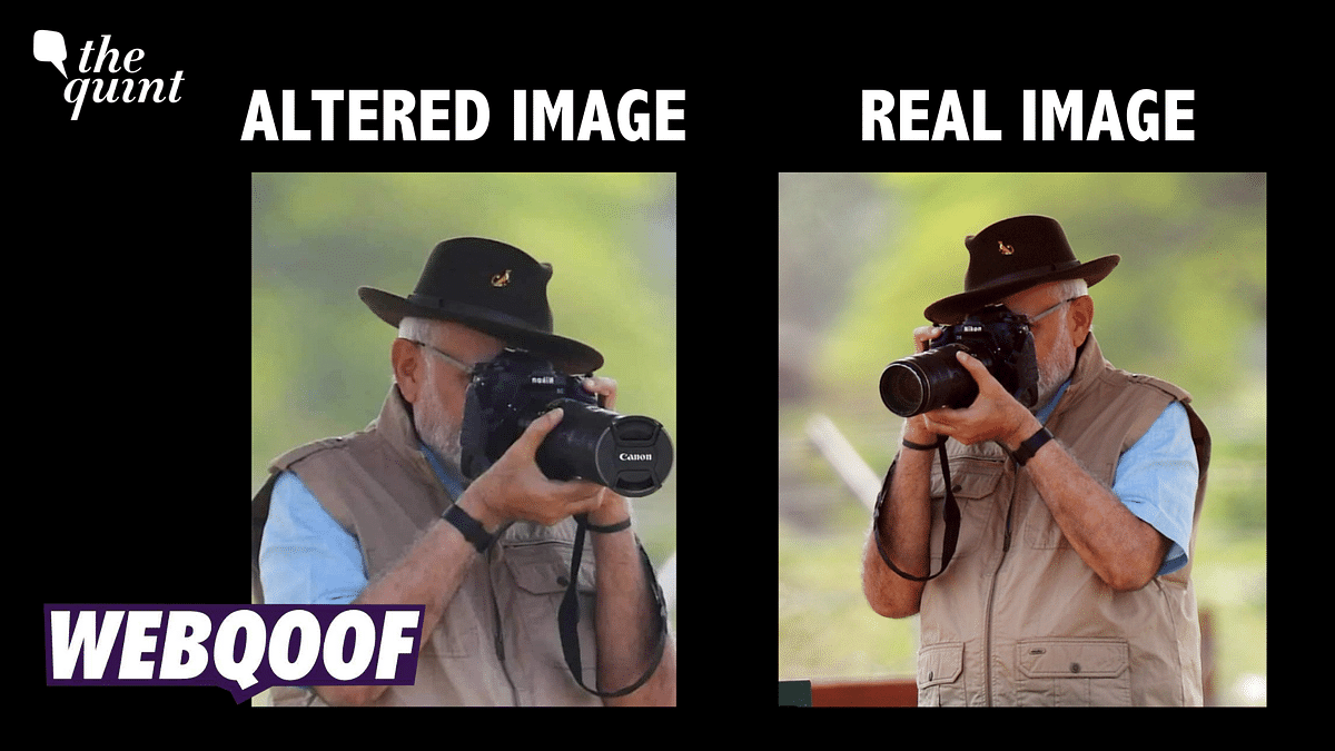 No, PM Modi Didn't Click Cheetahs' Photo With a Closed Lens; Photo Is Edited
