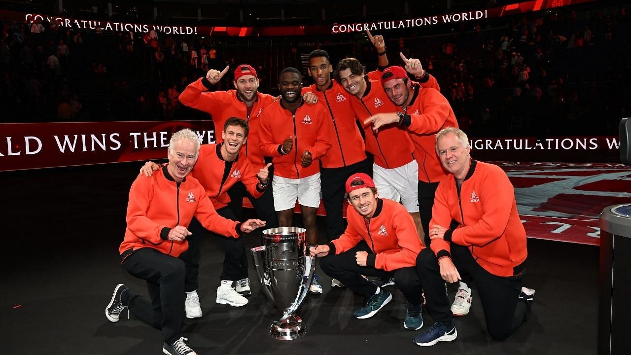 <div class="paragraphs"><p>Team World are an ecstatic bunch after winning the Laver Cup for the first time on Sunday.&nbsp;</p></div>