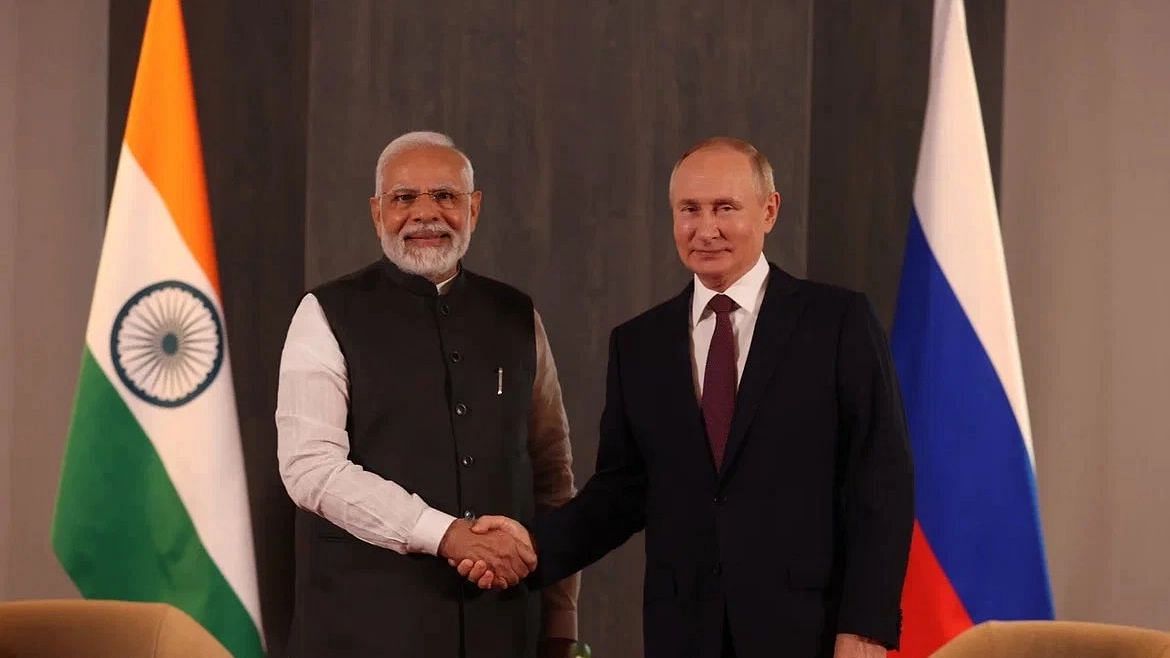 <div class="paragraphs"><p>Prime Minister Narendra Modi met Russian President Vladimir Putin during their meeting on the sidelines of the Shanghai Cooperation Organisation (SCO) summit in Uzbekistan on Friday, 16 September.</p></div>
