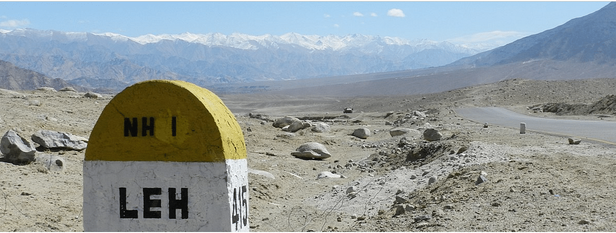 <div class="paragraphs"><p>Milestone on the way to Leh. Around 250,000 people visited Leh for tourism in June and July this year which is eight times more than Leh city’s local population of around 30,870 people and around twice the population of Leh district.</p></div>