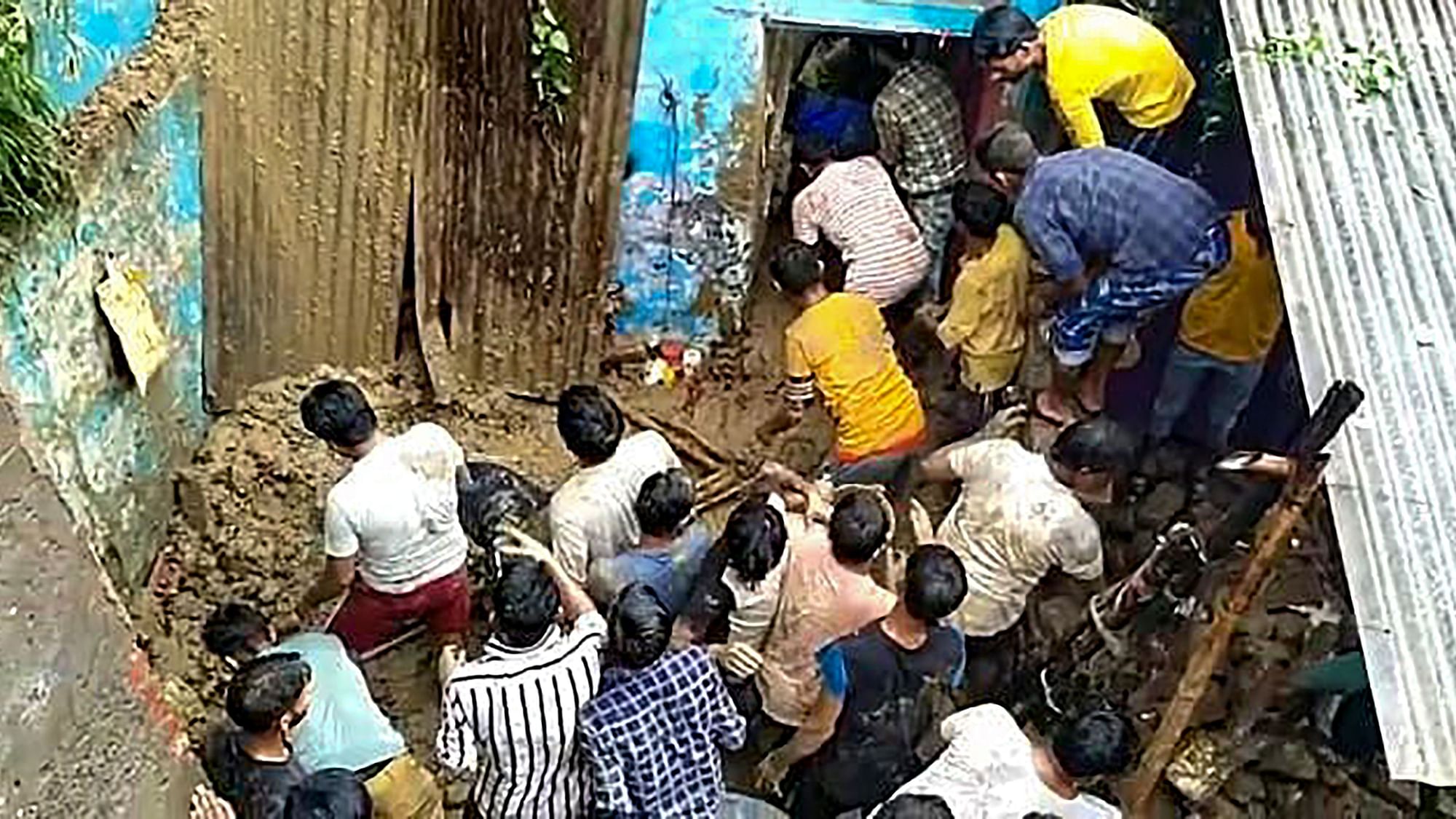 <div class="paragraphs"><p>Rescue operation after a portion of a wall collapsed due to heavy rainfall in Etawah district, Thursday, 22 September, 2022. At least four children died in the mishap.</p></div>
