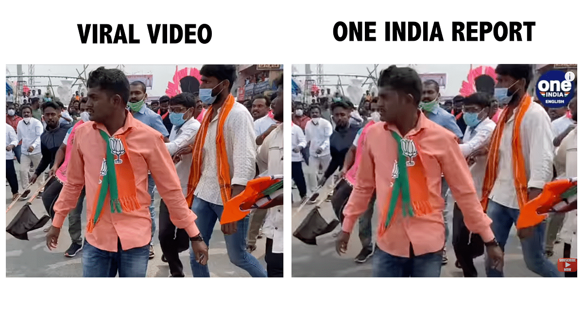 The video is from February 2022 and shows a clash between BJP and TRS workers in Telangana over PM Modi's remarks.