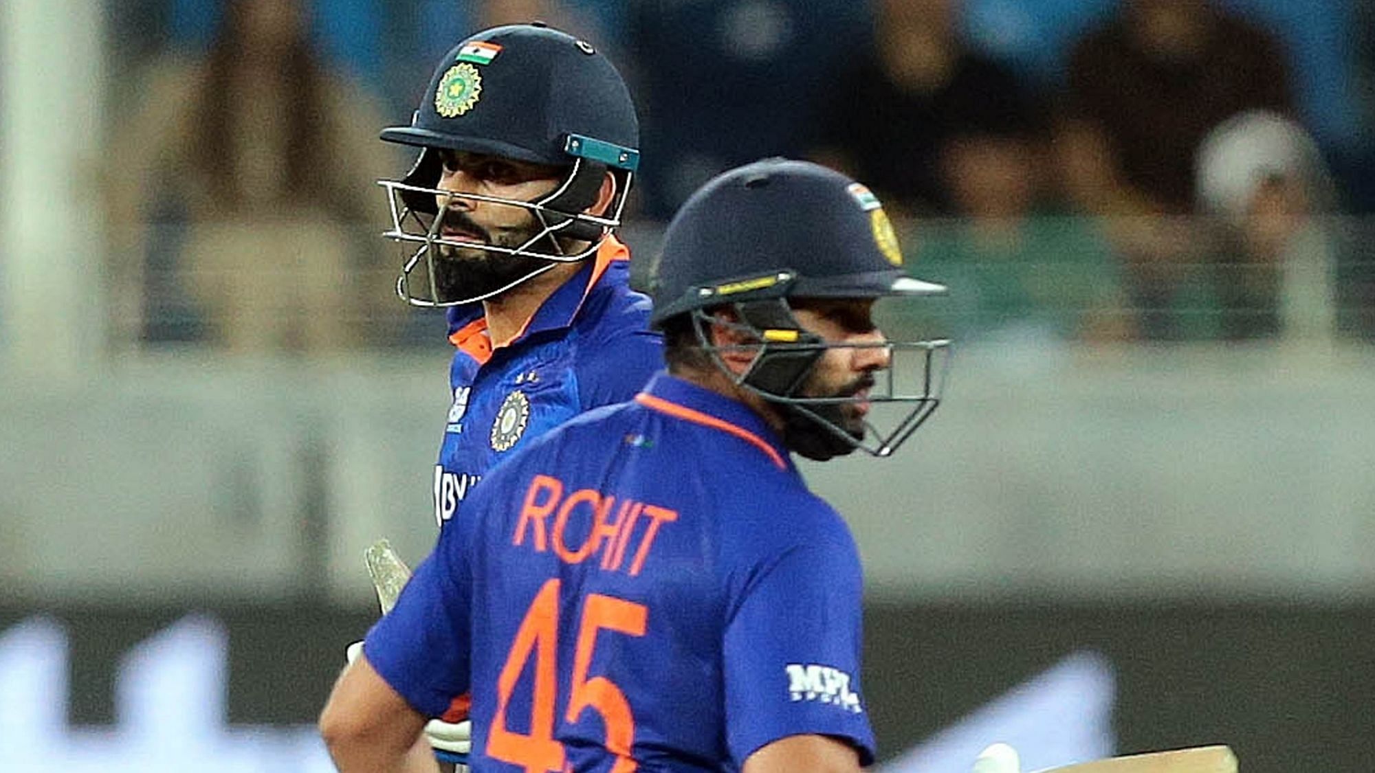 <div class="paragraphs"><p>Rohit Sharma and Virat Kohli in action for Team India during the Asia Cup 2022 tournament.&nbsp;</p></div>