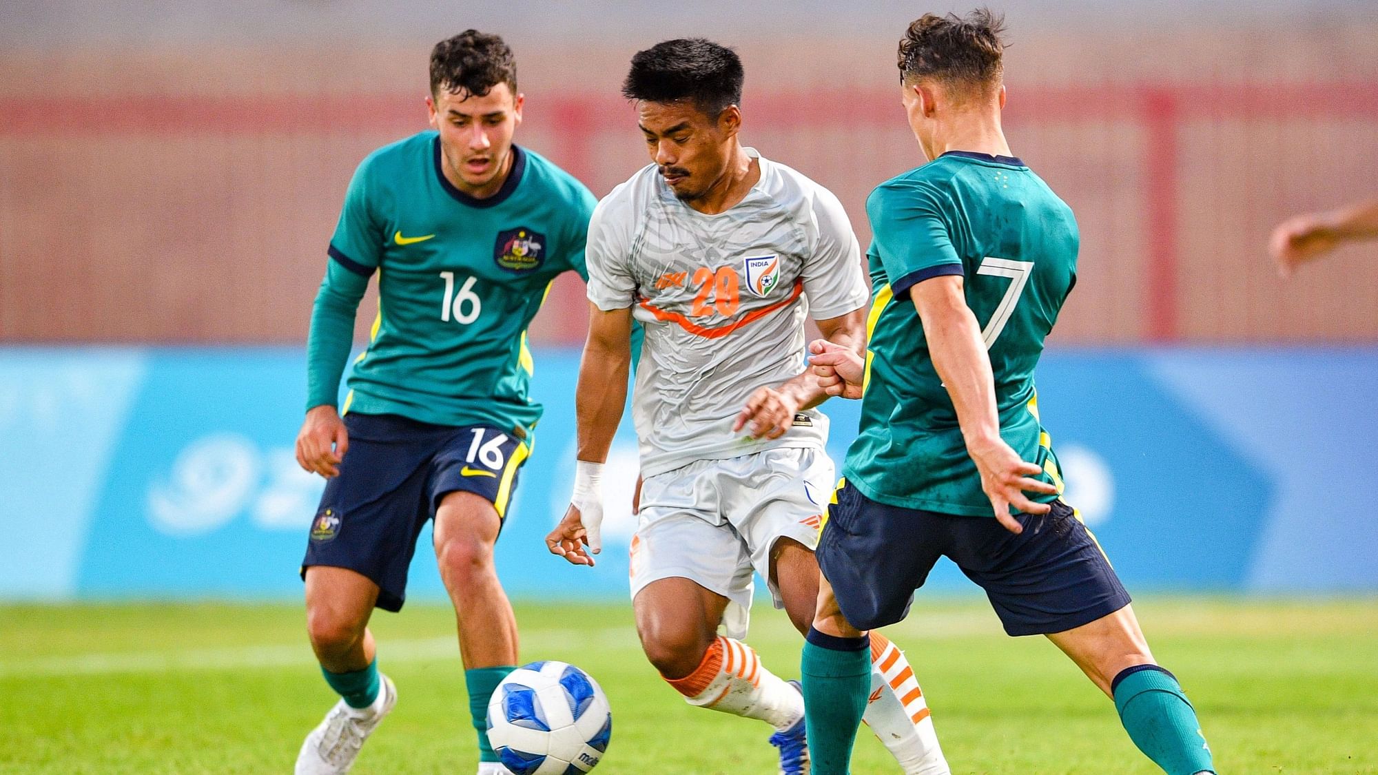 <div class="paragraphs"><p>India and Australia players engage in a tussle during the&nbsp;AFC U-20 Asian Cup  qualifiers on Sunday.</p></div>