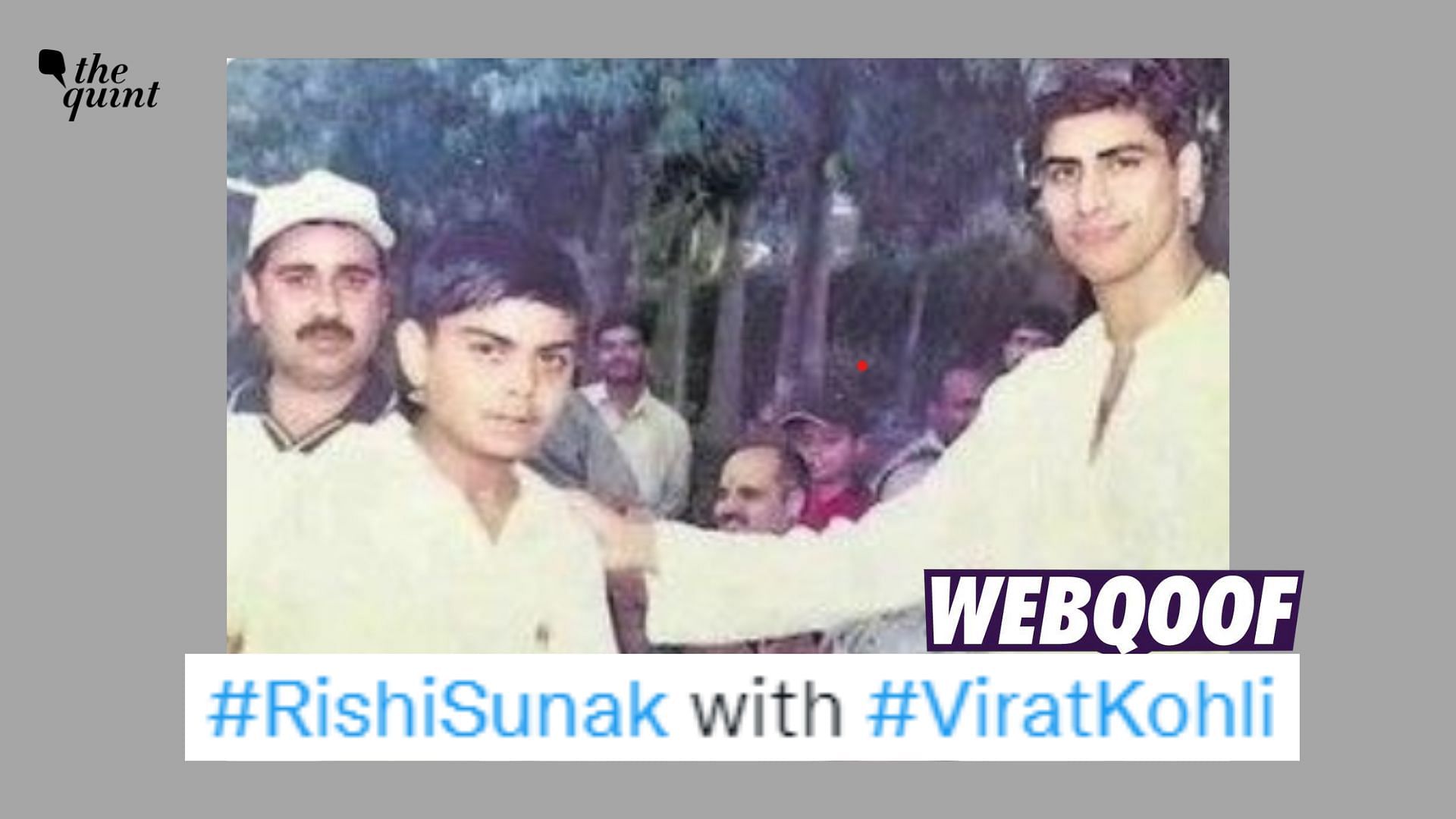 <div class="paragraphs"><p>The claim suggests that the picture shows UK PM Rishi Sunak awarding young Virat Kohli.</p></div>