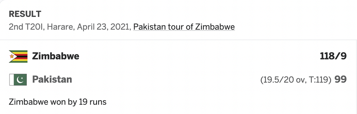Raja's video dates back to April 2021, when Pakistan lost against Zimbabwe during their tour of the country.
