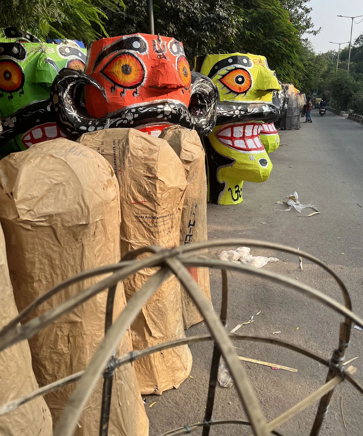 Many effigy makers have attributed the low demand to the firecracker ban in Delhi.