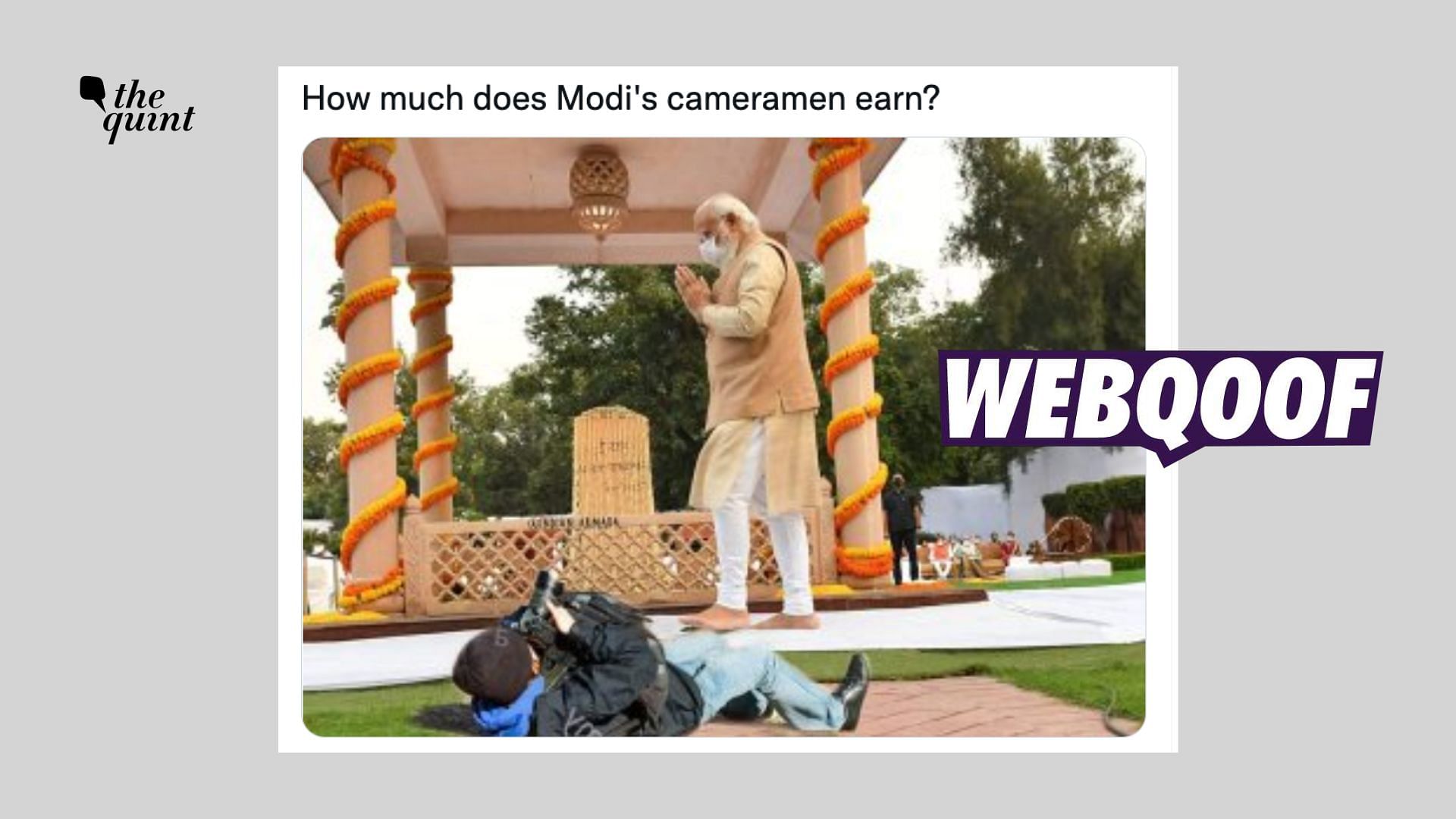 <div class="paragraphs"><p>Users are sharing a photo of Prime Minister Narendra Modi, which shows a photographer lying on the ground to click his picture.</p></div>