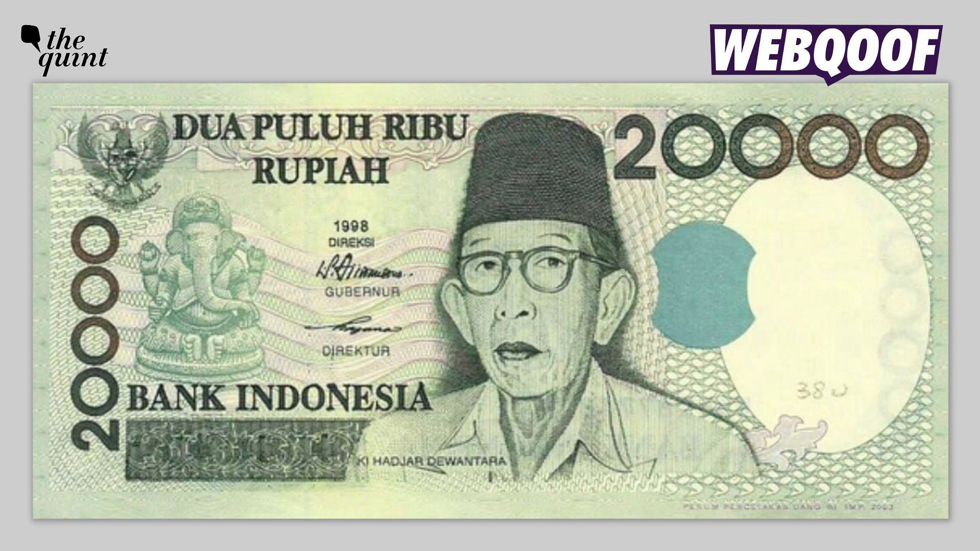 <div class="paragraphs"><p>The current 20,000 rupiah note, which was issued in 2022, does not bear any god's photo.</p></div>