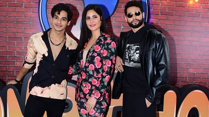 <div class="paragraphs"><p>Ishaan Khatter, Katrina Kaif and Siddhant Chaturvedi at the trailer launch of their upcoming horror comedy, <em>Phone Bhoot</em>.</p></div>