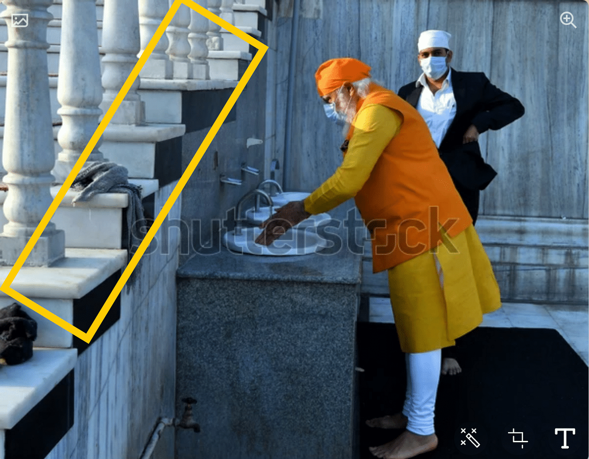 The photograph was from December 2020, when Prime Minister Narendra Modi was visiting Gurudwara Rakab Ganj Sahib.