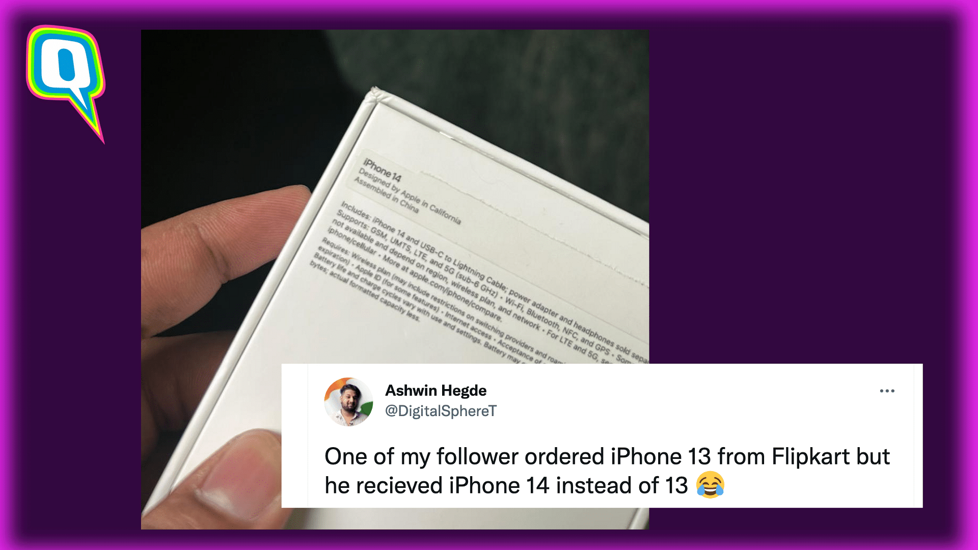 <div class="paragraphs"><p>Man gets iPhone 14 from Flipkart after ordering iPhone 13.</p></div>