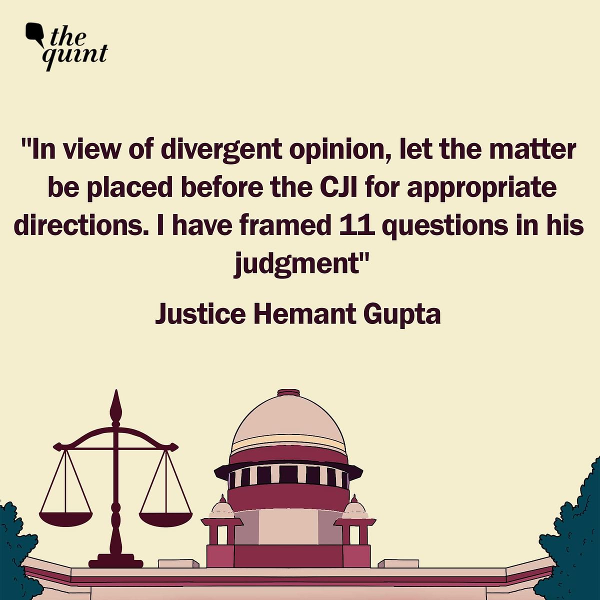 Justices Hemant Gupta and Sudhanshu Dhulia had heard a clutch of petitions challenging the Karnataka Hijab ban. 