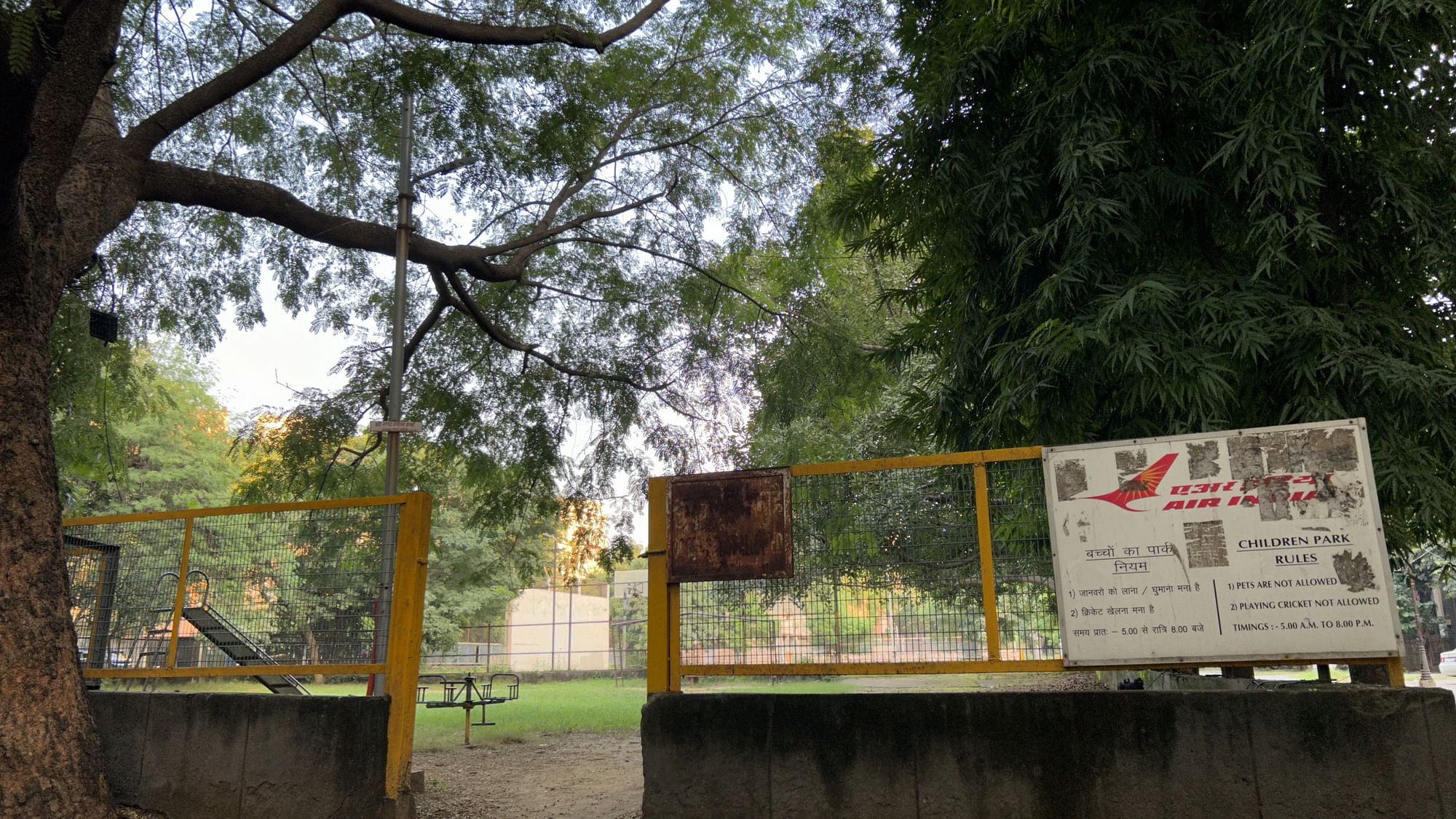 <div class="paragraphs"><p>The playgrounds inside the Air India colony lie unattended and vacant in Vasant Vihar, Delhi.</p></div>