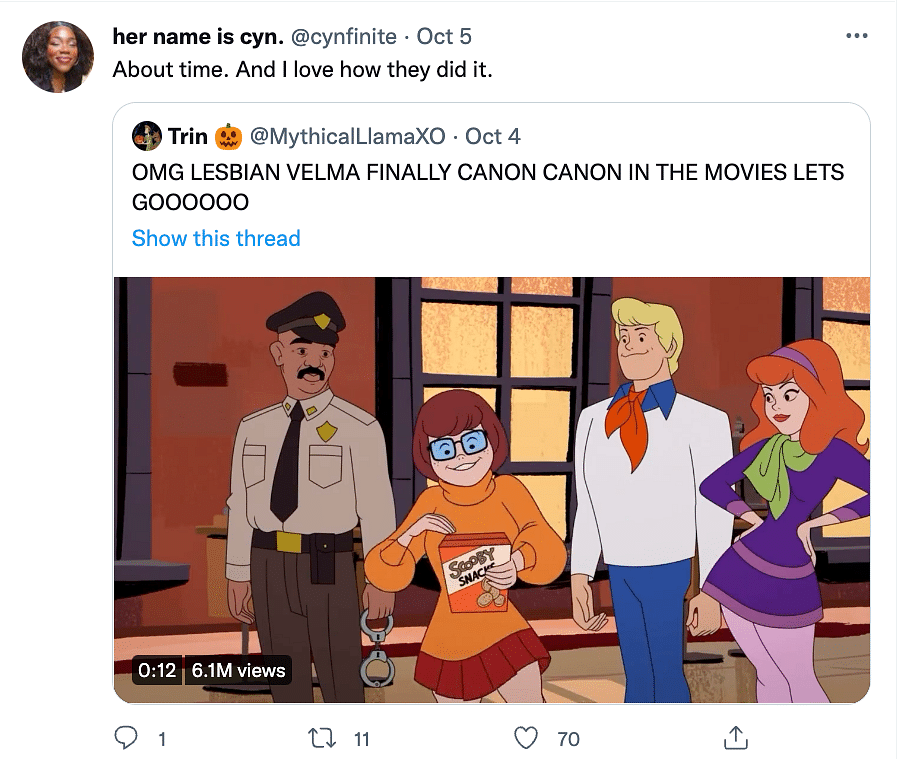 Writer James Gunn has been trying to portray Velma as a lesbian since 2001.