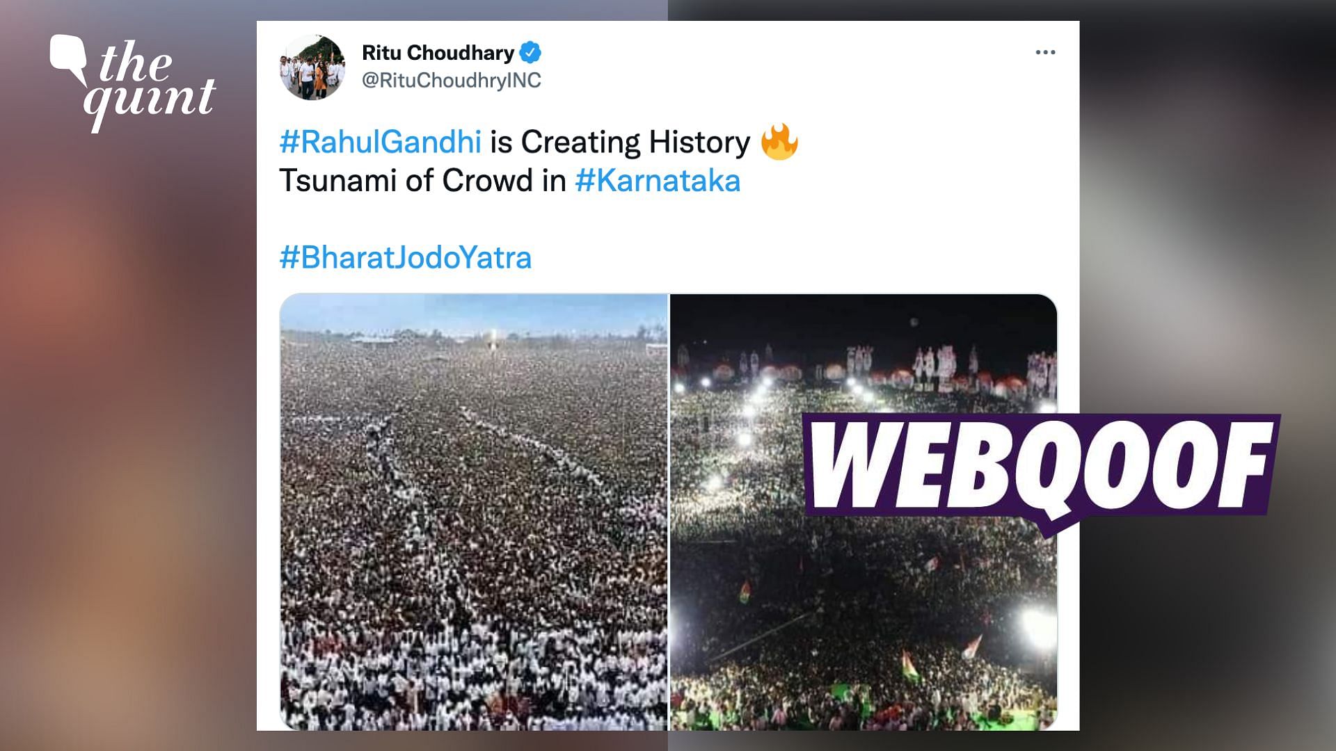 <div class="paragraphs"><p>Fact-Check: While the rally did witness a huge crowd, the two photos that are being shared are not from Ballari, Karnataka.</p></div>