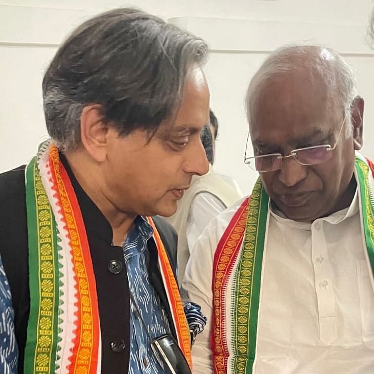 <div class="paragraphs"><p>Tharoor and Kharge after the latter's win the presidential election.&nbsp;</p></div>
