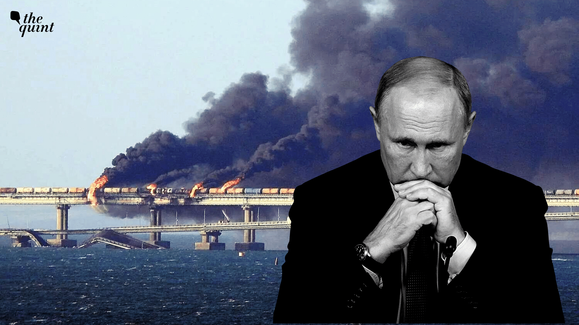 <div class="paragraphs"><p>The 12-mile (19 km) Kerch Strait Bridge linking the <a href="https://www.thequint.com/news/world/ukraine-hits-russian-supply-lines-explosive-attack-crimea-military-base">Crimean Peninsula</a> to Russian mainland was badly damaged by an explosion on Saturday, 8 October.&nbsp;</p></div>