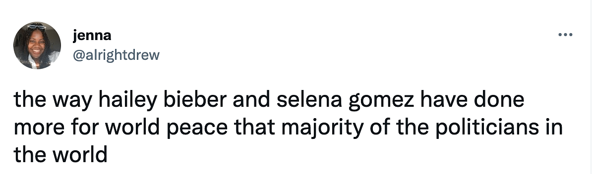 Hailey Bieber recently clarified that there is no beef between her and Selena Gomez as claimed by the internet