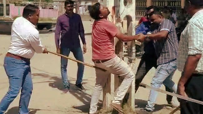 <div class="paragraphs"><p>Still from the video of the Kheda flogging incident.&nbsp;</p></div>