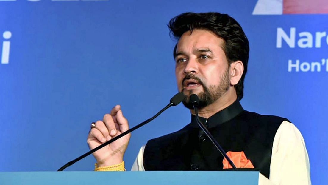 <div class="paragraphs"><p>Sports Minister Anurag Thakur speaking during the Khelo India Youth Games venue announcement event on Thursday.&nbsp;</p></div>