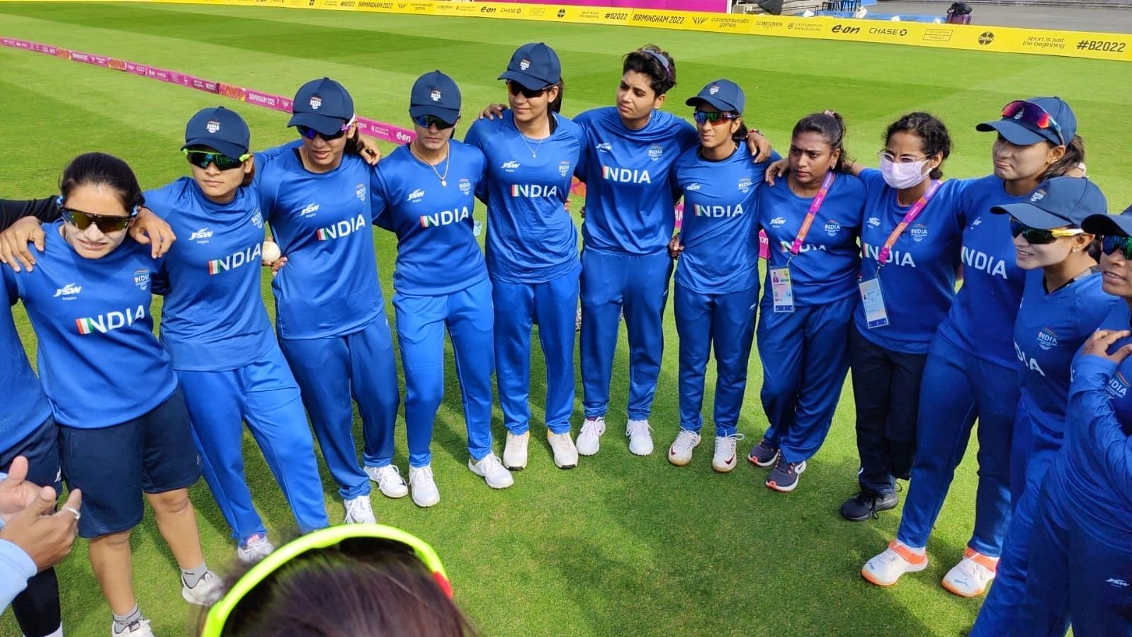 <div class="paragraphs"><p>The Indian women's team members gather during a practice session.</p></div>