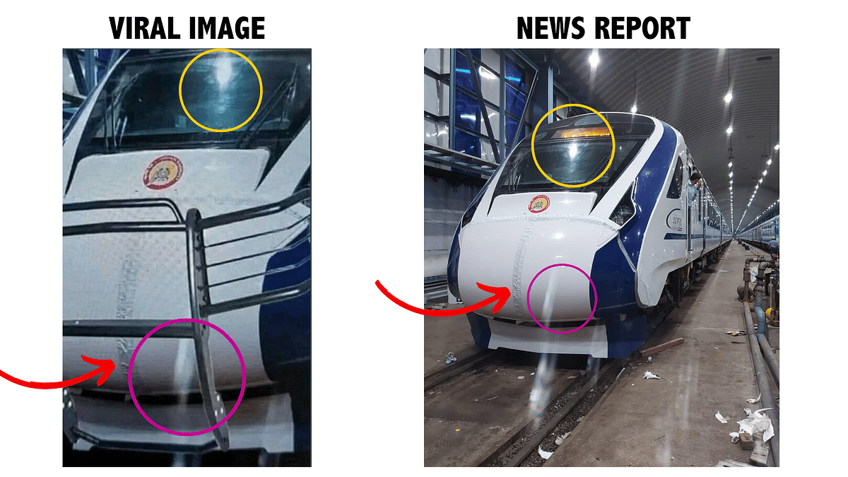 The original photo does not show the crash guard in front of the train.