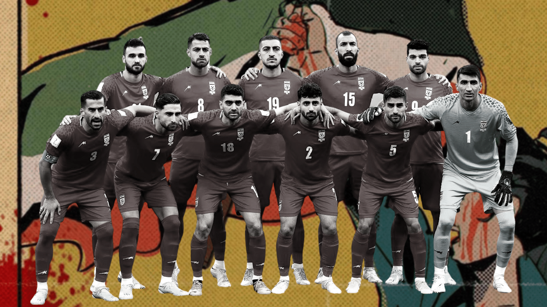 <div class="paragraphs"><p>All 11 players starting the match stood silently as the clerical regime’s national anthem played in Qatar’s Khalifa International Stadium</p></div>