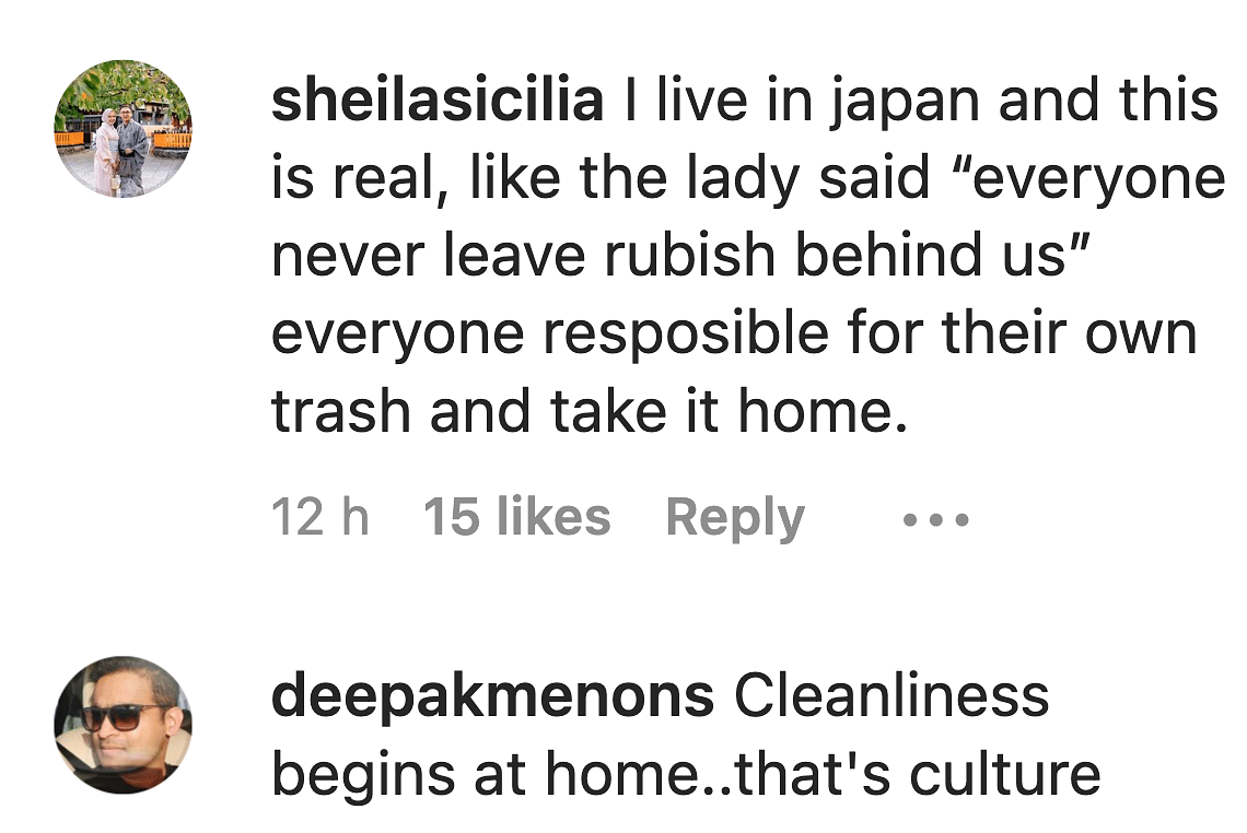 "We are Japanese, we do not leave rubbish behind us, and we respect the place", said a fan while cleaning.