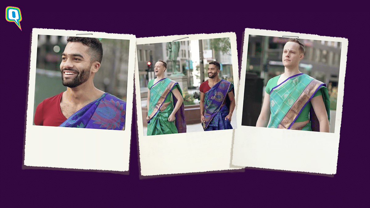 Chicago Men Go Viral After Wearing Sarees To Indian Friend's Wedding