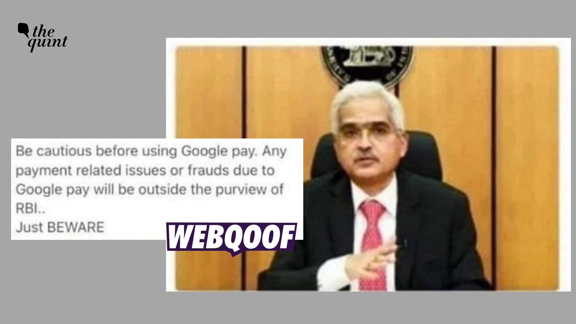 <div class="paragraphs"><p>The claim suggests issues faced while transferring money through Google Pay cannot be claimed as it is not listed as an authorised payment system.</p></div>