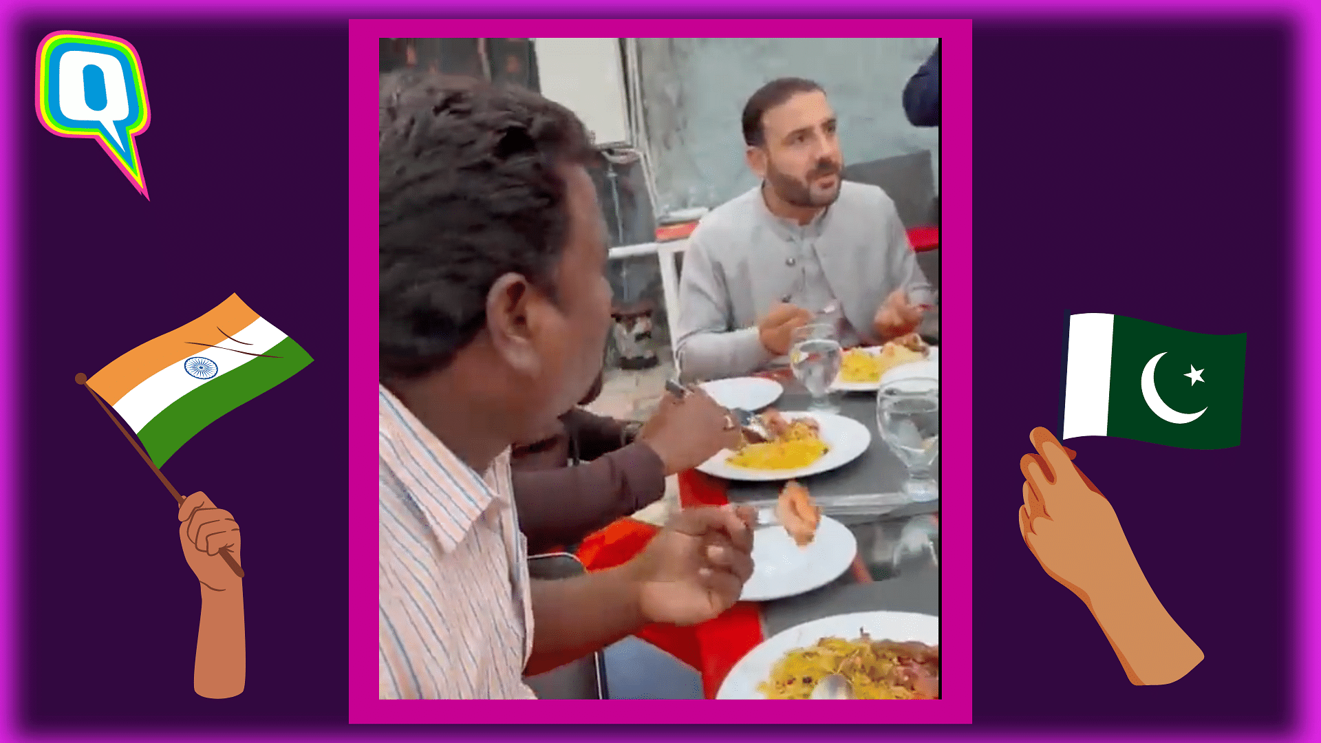 <div class="paragraphs"><p>Pakistani man Tahir Khan sharing a meal with Indian family visiting Islamabad</p></div>