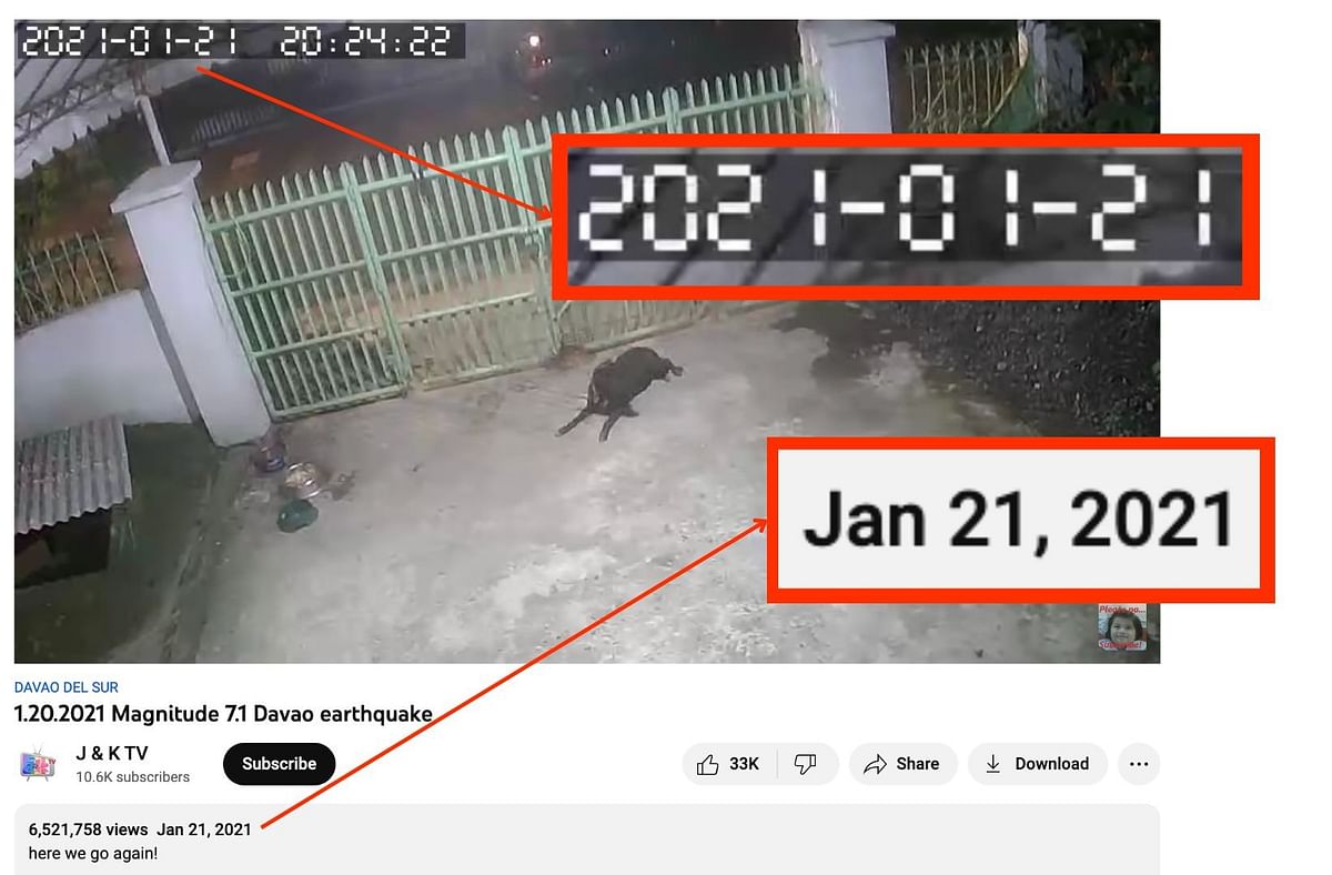 The video dates back to 21 January 2021 and is reportedly from Davao Del Sur, Philippines.