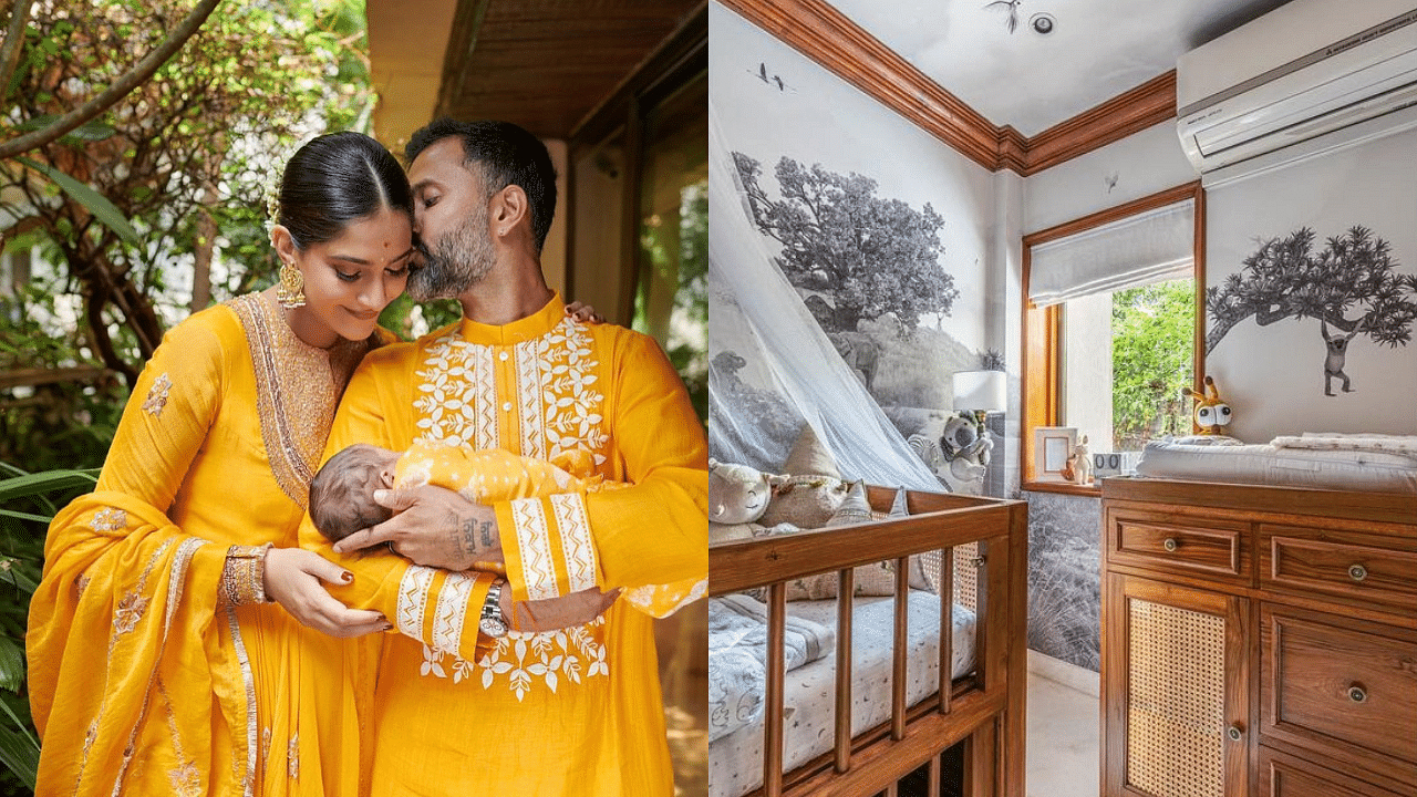 <div class="paragraphs"><p>Sonam Kapoor and Anand Ahuja with their baby Vayu.</p></div>