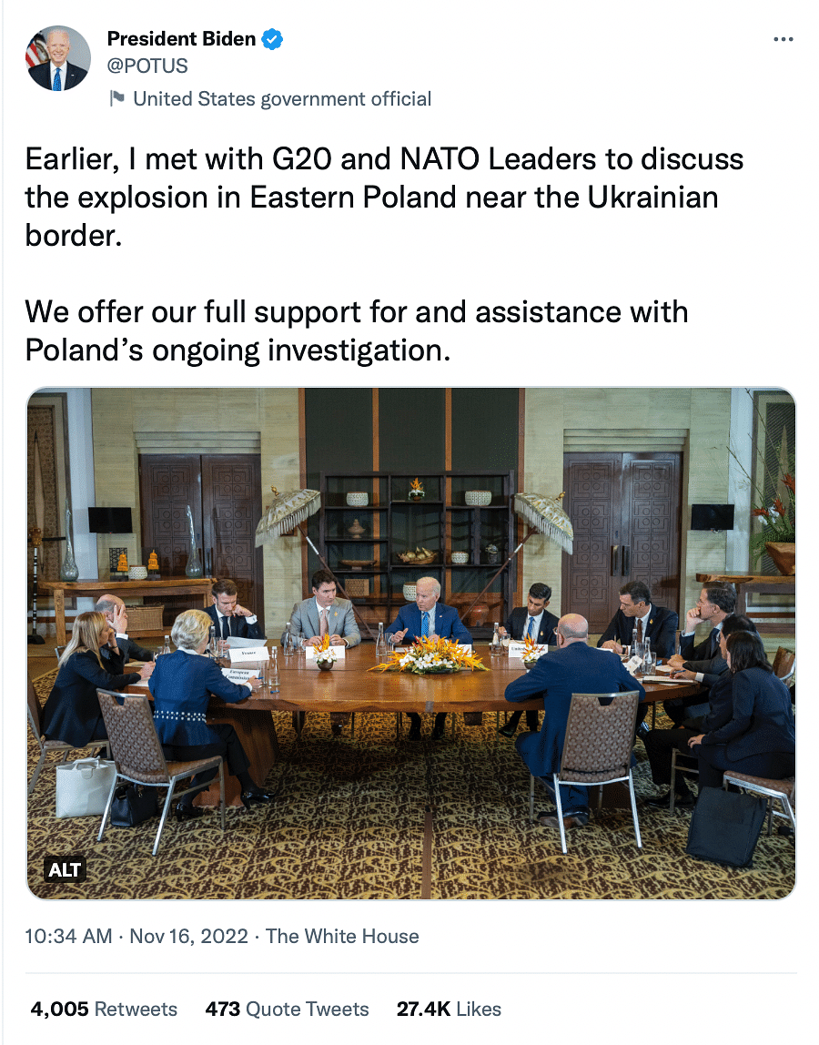 The meeting was held between G7 leaders, the European Commission, the European Union, NATO, and Japan.