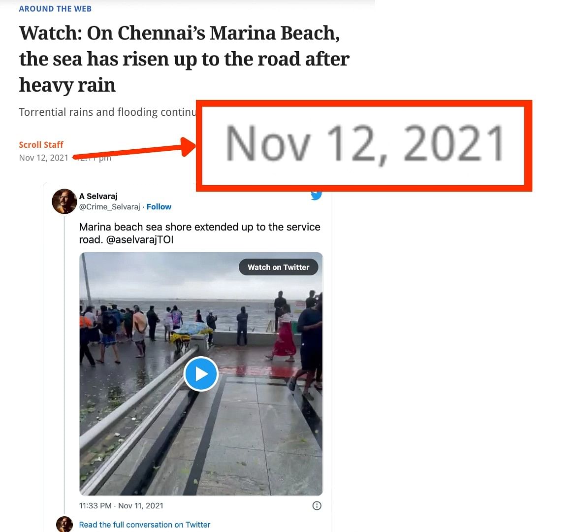 The video of Chennai's Marina Beach has been on the internet since November 2021.