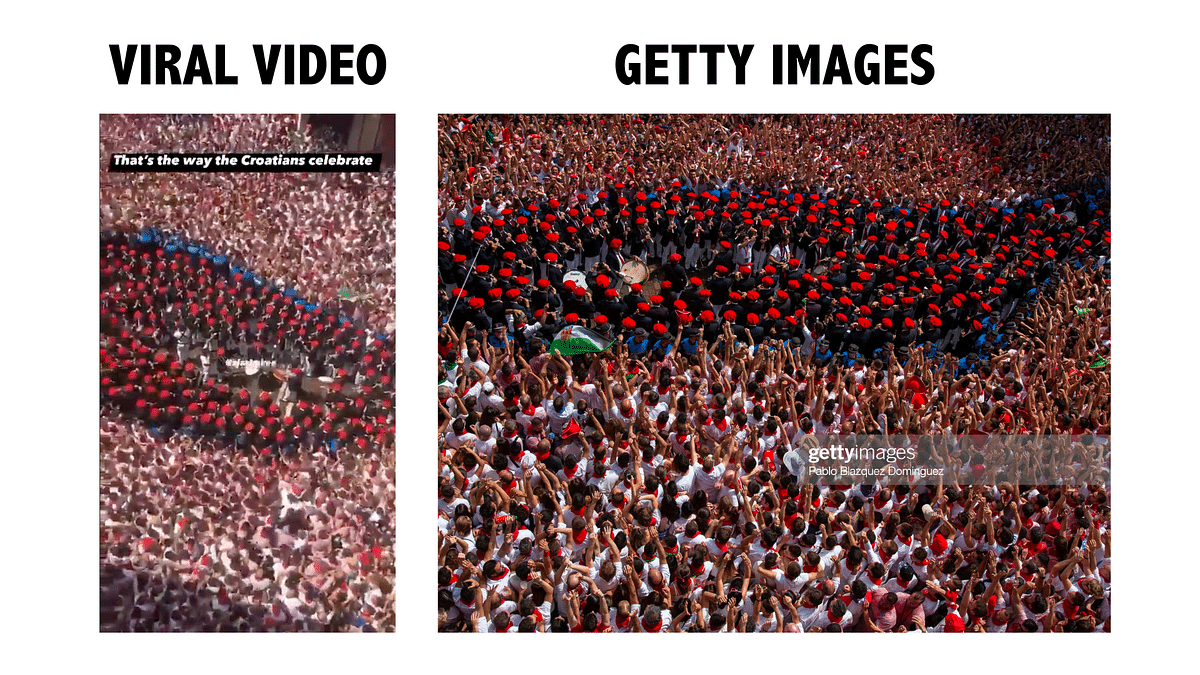 The video is from the San Fermin festival in Pamplona, Spain.
