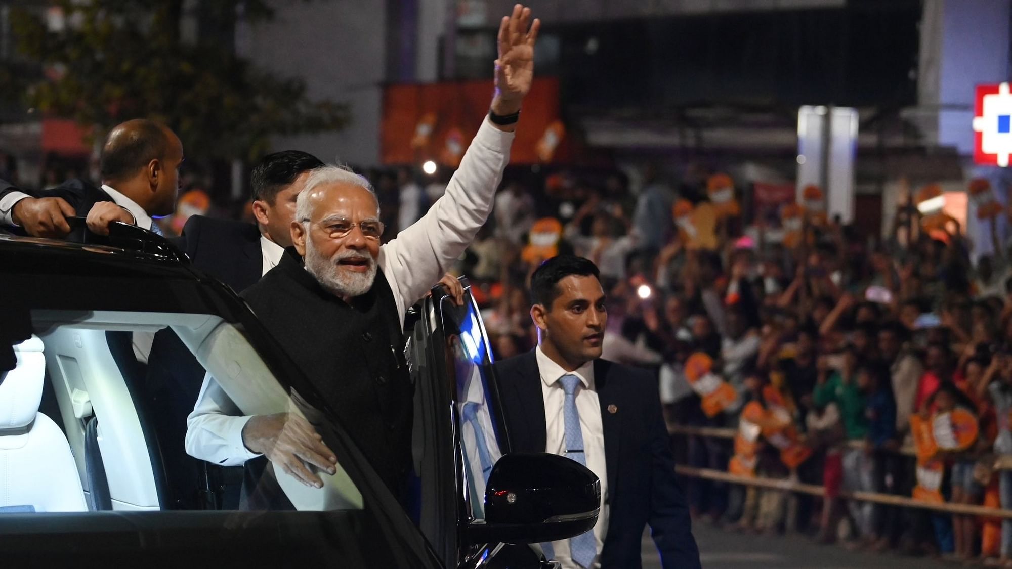 <div class="paragraphs"><p>PM Modi, at a roadshow in Gujarat.</p></div>