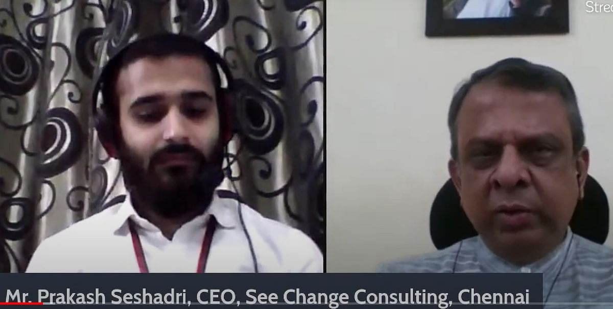 The person in the video is Prakash Seshadri Sharma, who runs a consulting firm and is not a professional doctor.