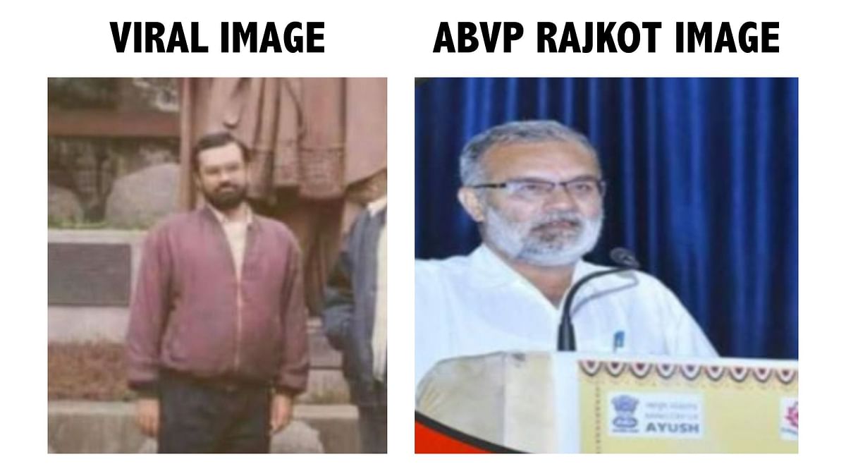 The original picture shows PM Narendra Modi posing for a picture with Dr Sanjiv Oza. 