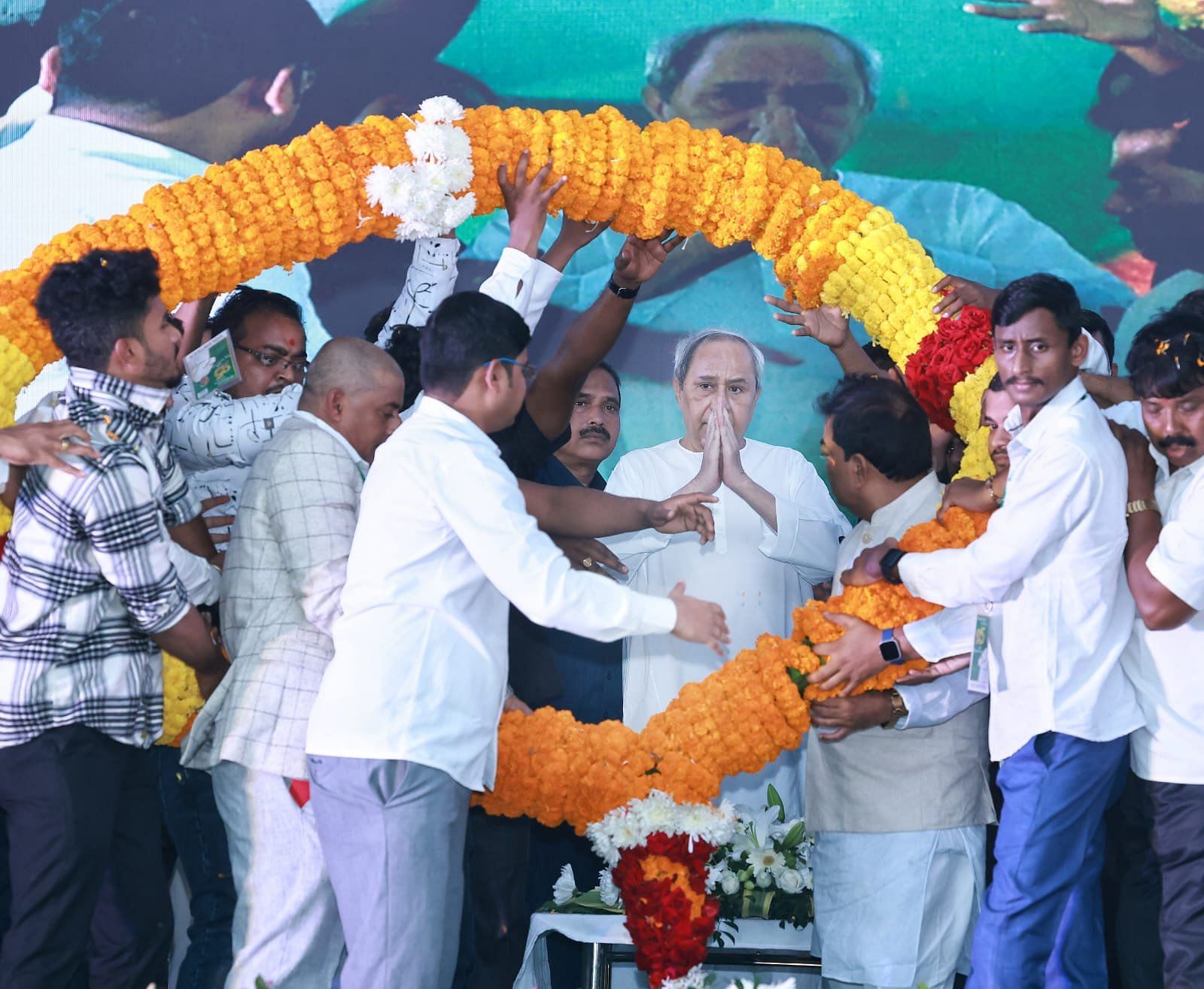 <div class="paragraphs"><p>Odisha Chief Minister Naveen Patnaik at the BJD's Foundation Day celebrations.</p></div>
