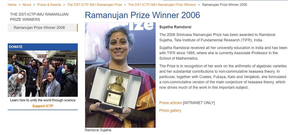 Gupta is the fourth Indian mathematician and the second Indian woman to receive this honour.