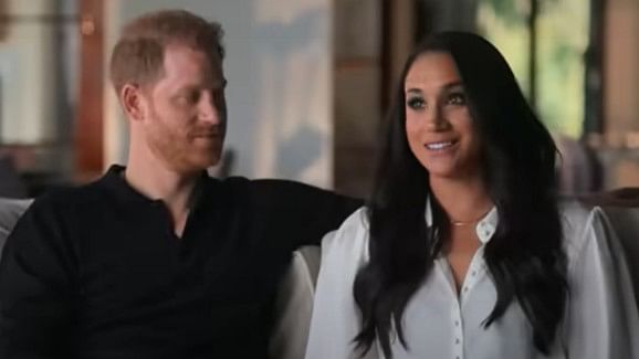 <div class="paragraphs"><p>Prince Harry and Meghan Markle in a still from the docu-series 'Harry &amp; Meghan.'</p></div>