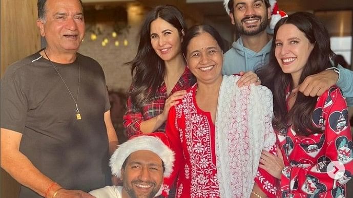 <div class="paragraphs"><p>Katrina Kaif and Vicky Kaushal celebrate Christmas with family.&nbsp;</p></div>