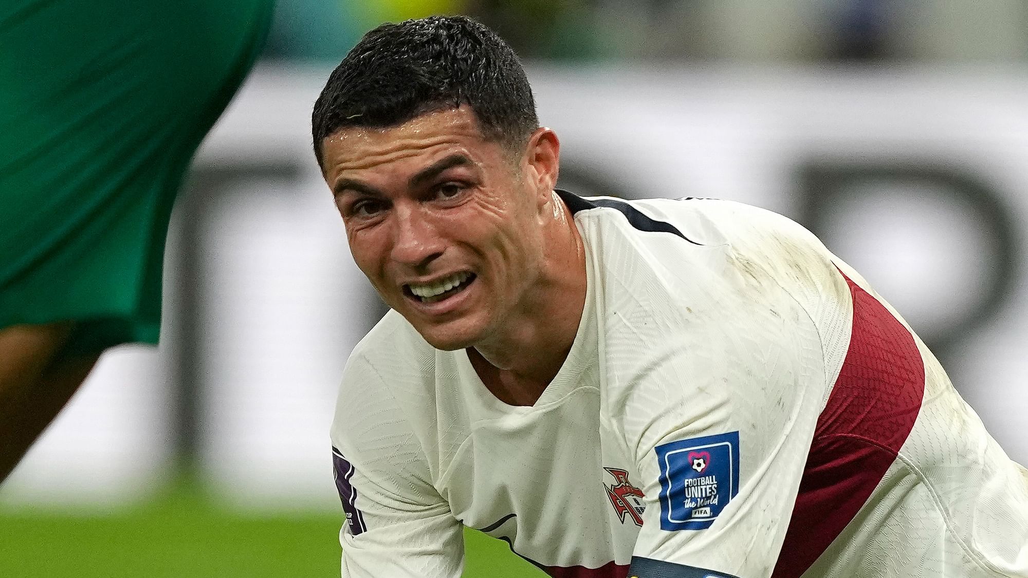 <div class="paragraphs"><p>FIFA World Cup: Chistiano Ronaldo reacts Portugal were knocked out of the tournament after a quarterfinal loss to Morocco.</p></div>