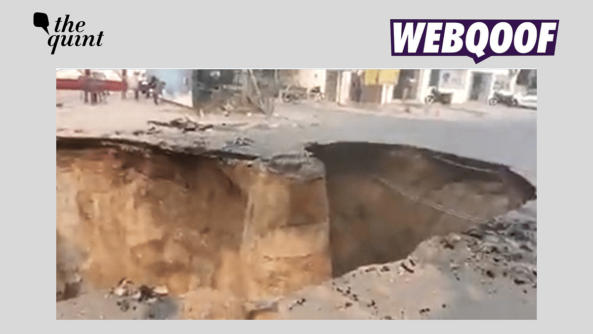 Video of a Road Cave In From Lucknow Falsely Shared as From Gujarat