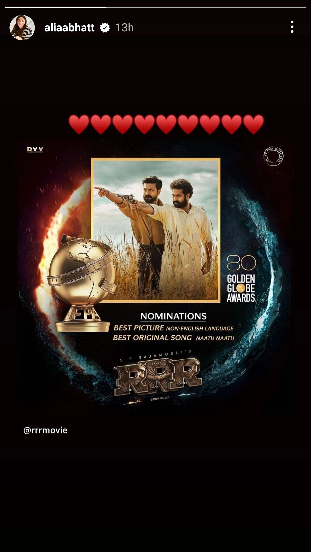 Filmmaker SS Rajamouli’s 'RRR' has been nominated for two categories for the 2023 Golden Globes.